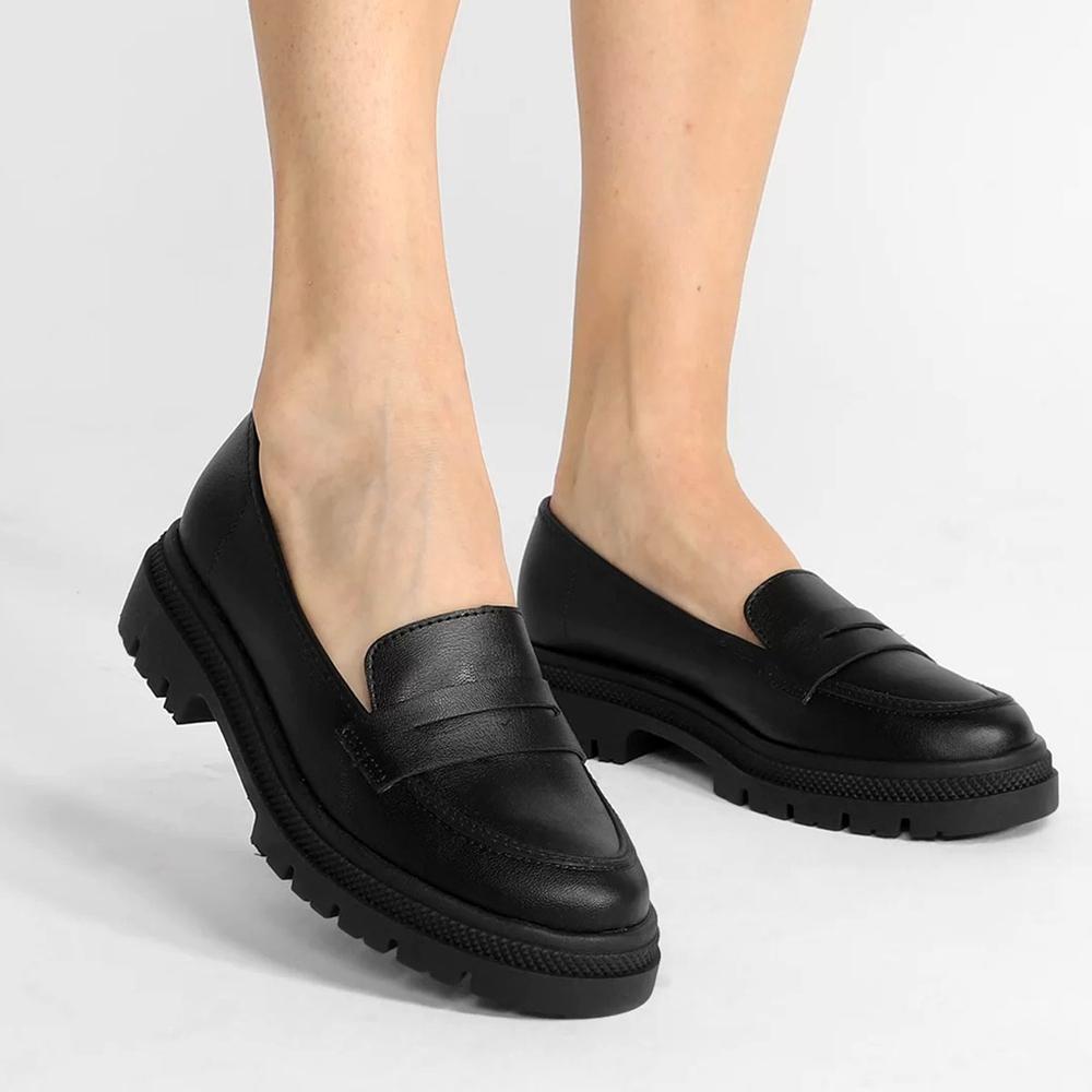 Mocassim Moleca Tratorado Feminino - Preto - 6