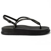 Rasteira Dakota Tira Strass Flatform Feminina - Preto