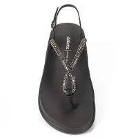 Rasteira Dakota Tira Strass Flatform Feminina - Preto - 5