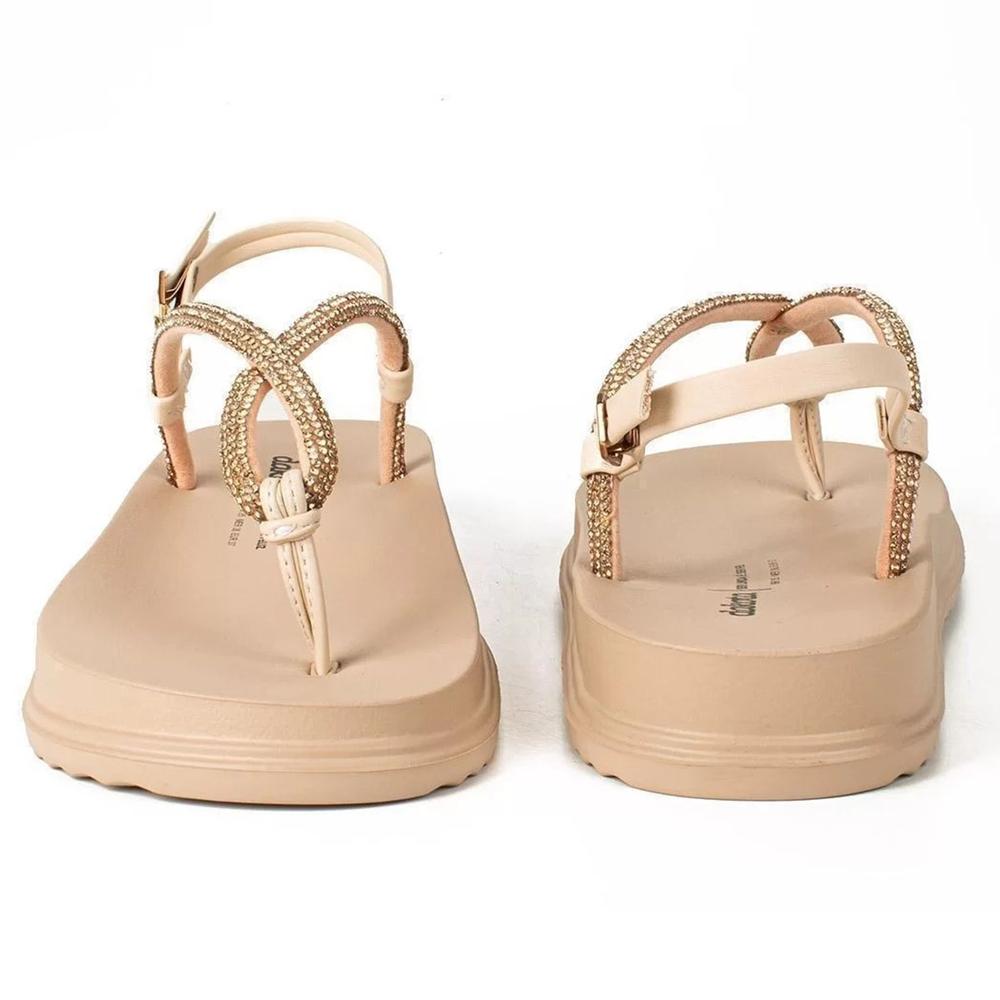 Rasteira Dakota Tira Strass Flatform Feminina - Rosê - 4