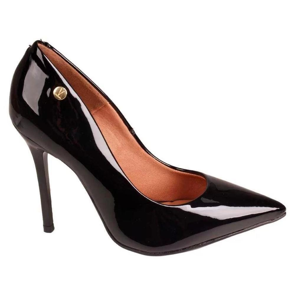 Scarpin Vizzano Bico Fino Salto Alto Verniz Feminino - Preto - 2