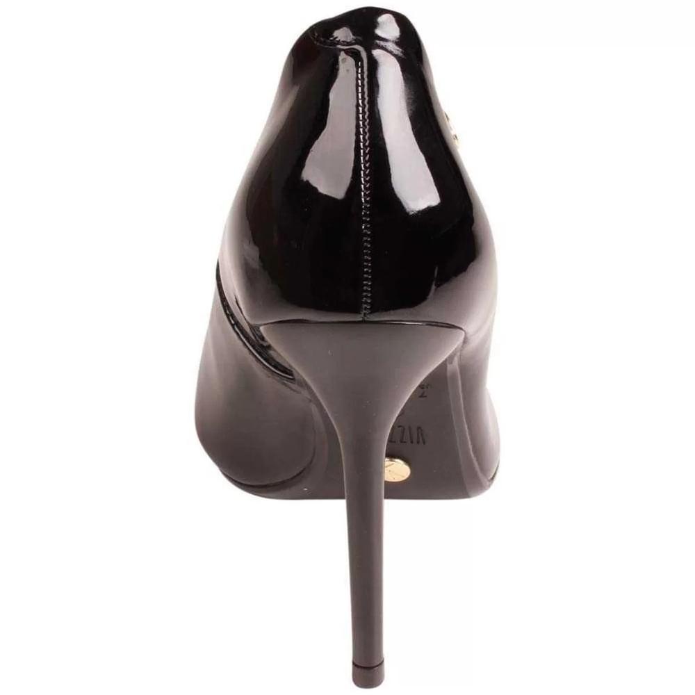 Scarpin Vizzano Bico Fino Salto Alto Verniz Feminino - Preto - 4
