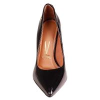 Scarpin Vizzano Bico Fino Salto Alto Verniz Feminino - Preto - 3