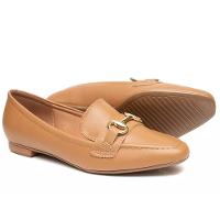 Mocassim Loafer Vizzano Metal Feminino - Caramelo - 4