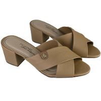 Tamanco Modare Tiras Cruzadas Salto Baixo Feminino - Caramelo - 1