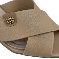 Tamanco Modare Tiras Cruzadas Salto Baixo Feminino - Caramelo