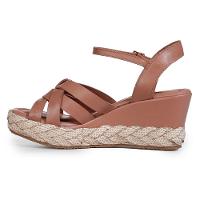 Sandália Anabela Couro Bottero Tropical Feminino - Marrom - 3