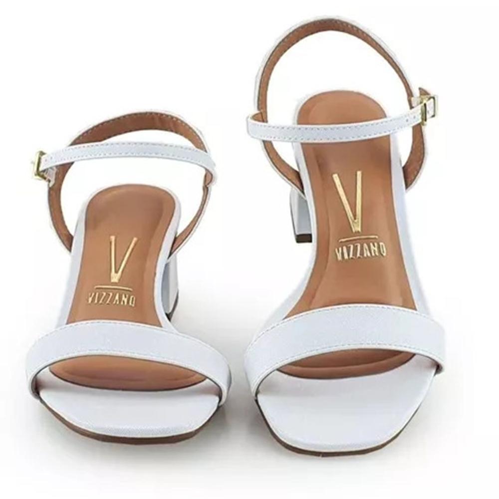 Sandália Vizzano Lisa Salto Bloco Feminina - Branco - 3