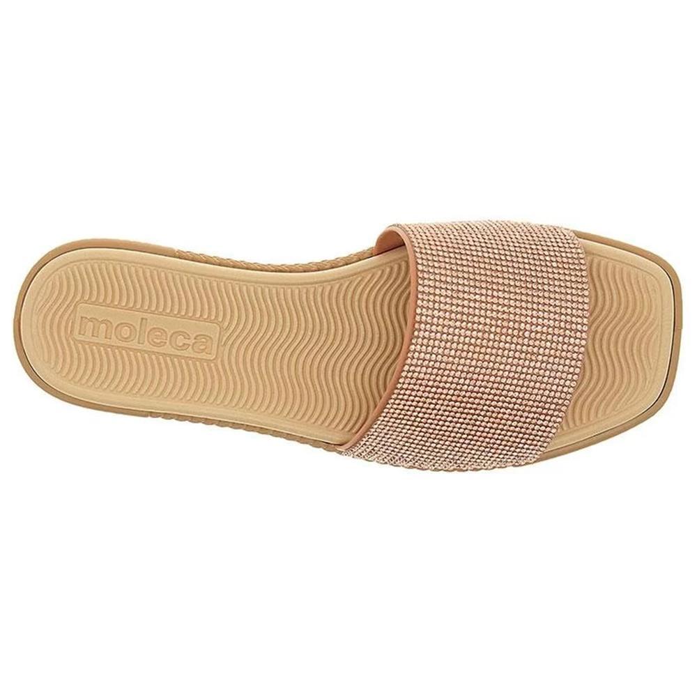 Rasteira Moleca Slide Strass Feminino - Nude - 4