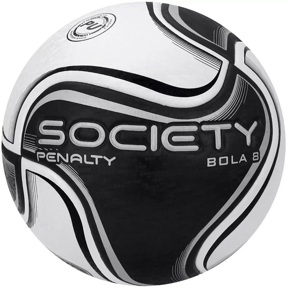 Bola de Futebol Society Penalty 8 X - Branco e Preto - 2
