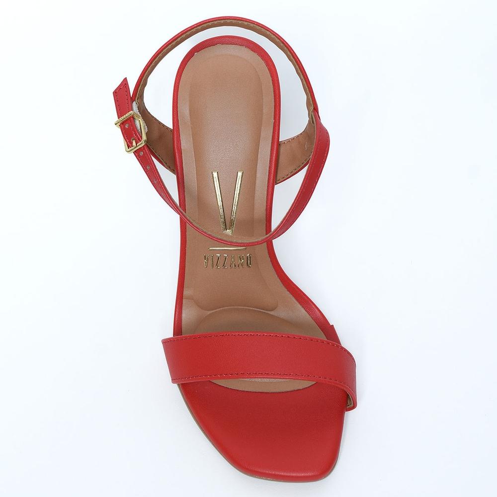 Sandália Vizzano Básica Salto Alto Feminina - Vermelho - 3