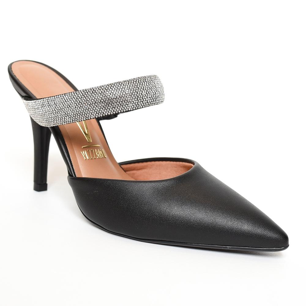 Vizzano Salto Alto Tira Strass - Preto - 1