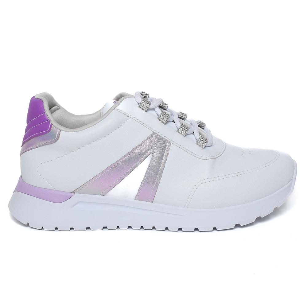 Tênis Ramarim Flatform Dad Sneaker Tratorado Feminino - Branco e Lilás - 2