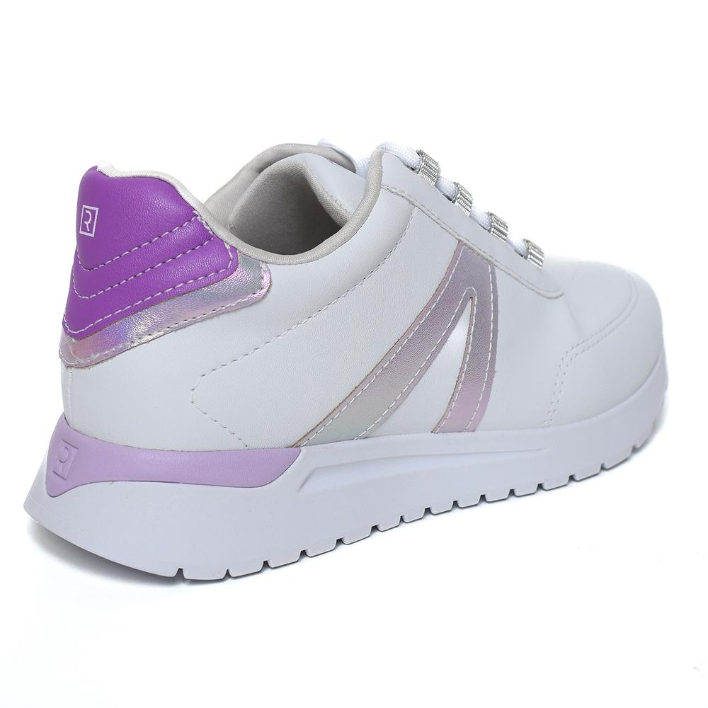 Tênis Ramarim Flatform Dad Sneaker Tratorado Feminino - Branco e Lilás - 4