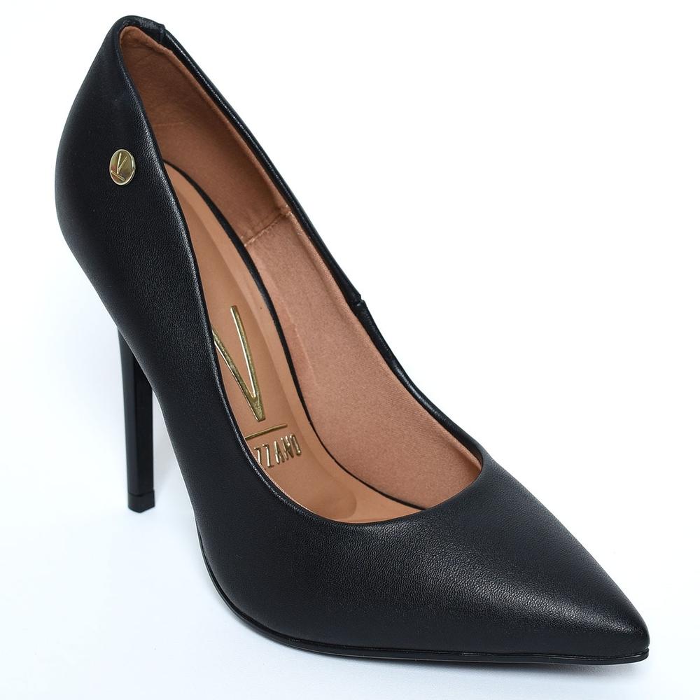 Scarpin Vizzano Bico Fino Salto Alto Feminino - Preto - 1