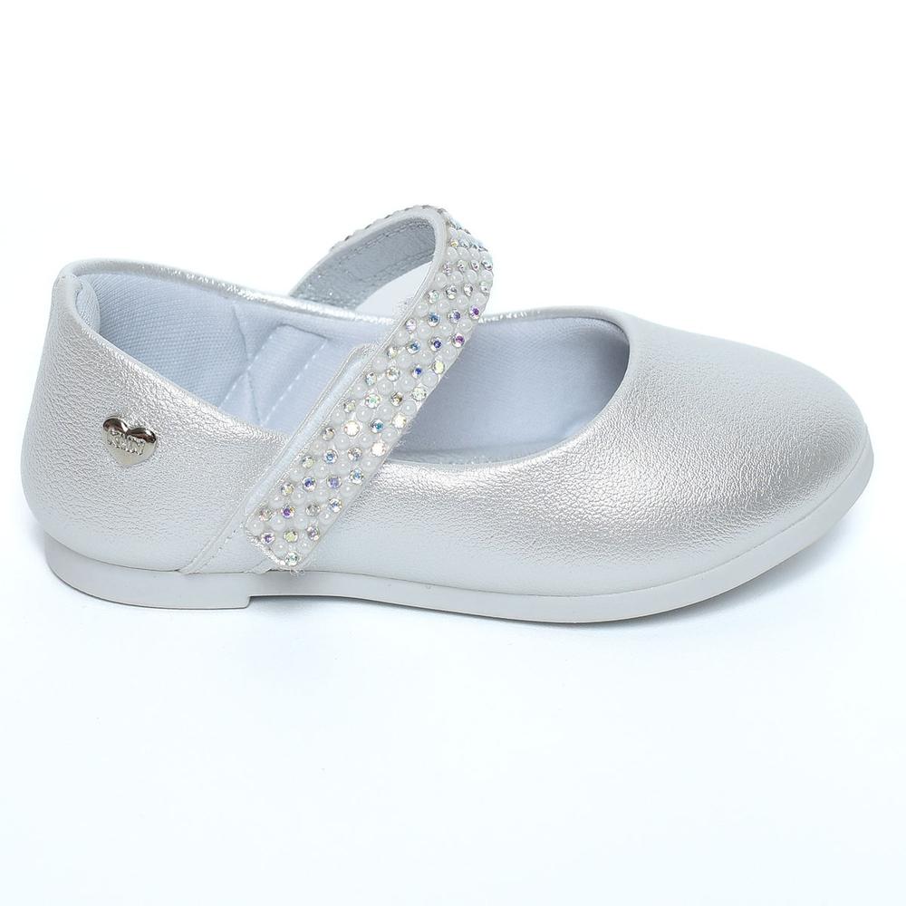 Sapatilha Infantil Klin Princesa Baby Pérolas - Prata - 2