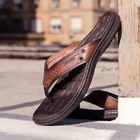 Chinelo Couro Pegada Amortech 131221 Masculino - Marrom Escuro - 1