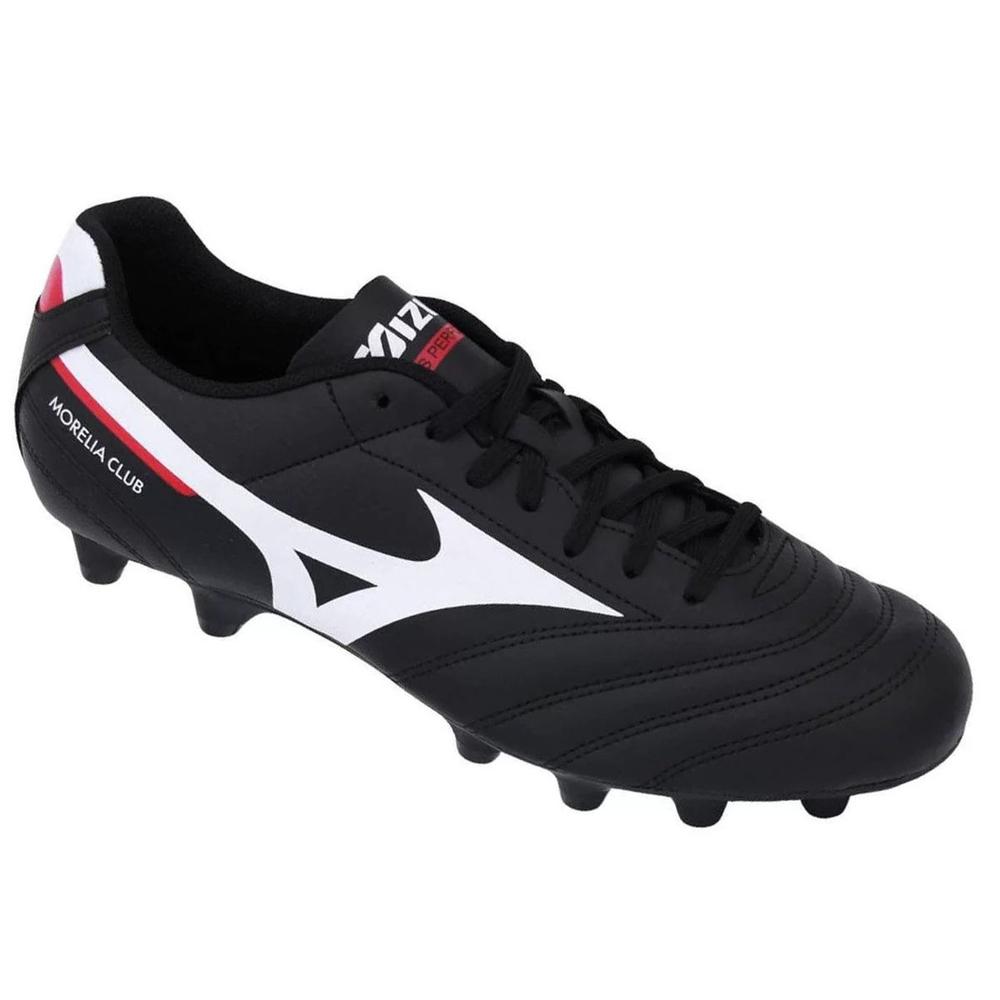 Chuteira Campo Mizuno Morelia Club Md Masculino - Preto e Branco - 1