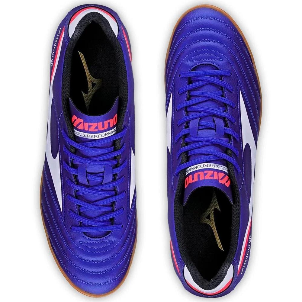 Chuteira Futsal Mizuno Morelia Club In Masculina - Azul e Branco - 3