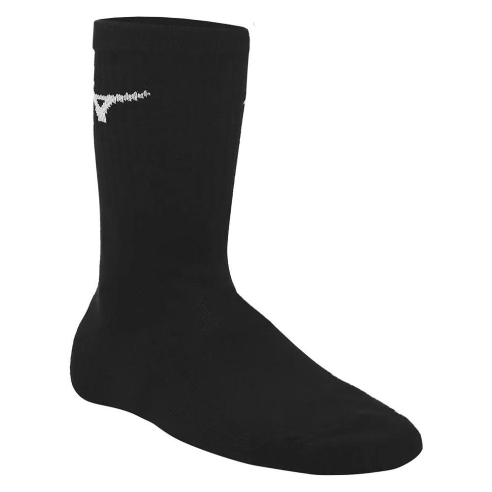 Kit Meia Mizuno Cano Médio Training Pacote com 3 pares - Branco e Preto - 3