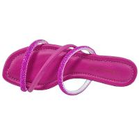 Rasteira Beira Rio Flat Tiras Strass - Pink - 3