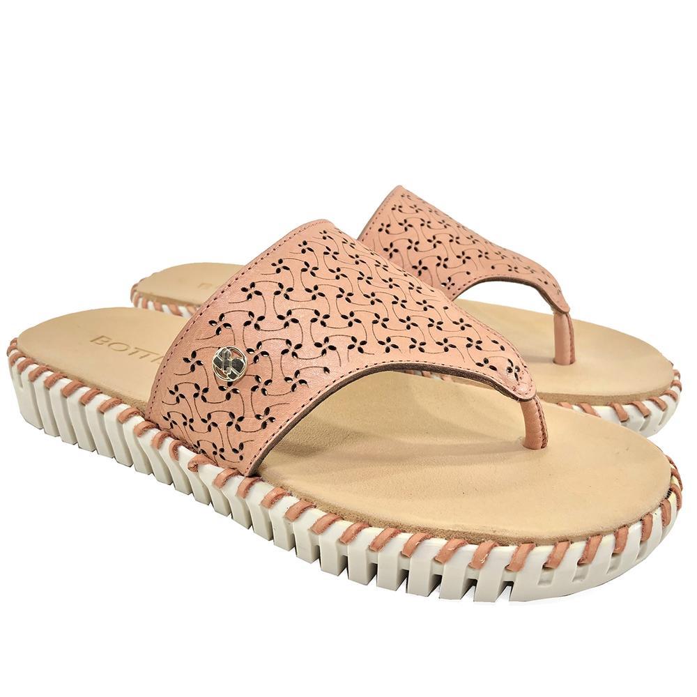 Rasteira Birken Bottero Summer Laser Couro - Rosa - 1