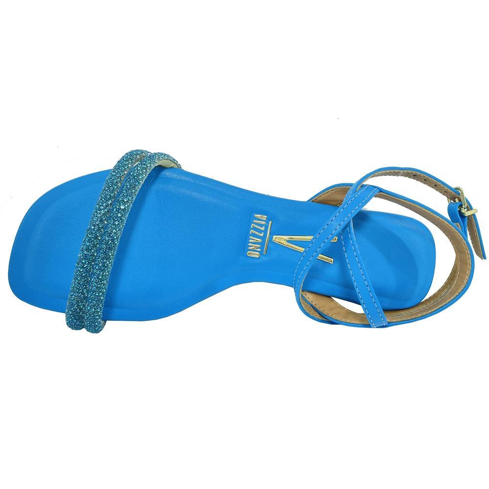 Rasteira Vizzano Tiras Strass com Traseiro Feminina - Azul - 3