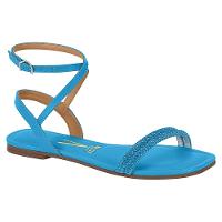 Rasteira Vizzano Tiras Strass com Traseiro Feminina - Azul - 1