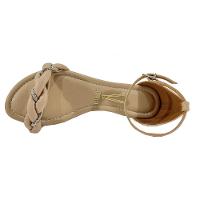 Rasteira Vizzano Trança Strass Feminina - Bege - 3