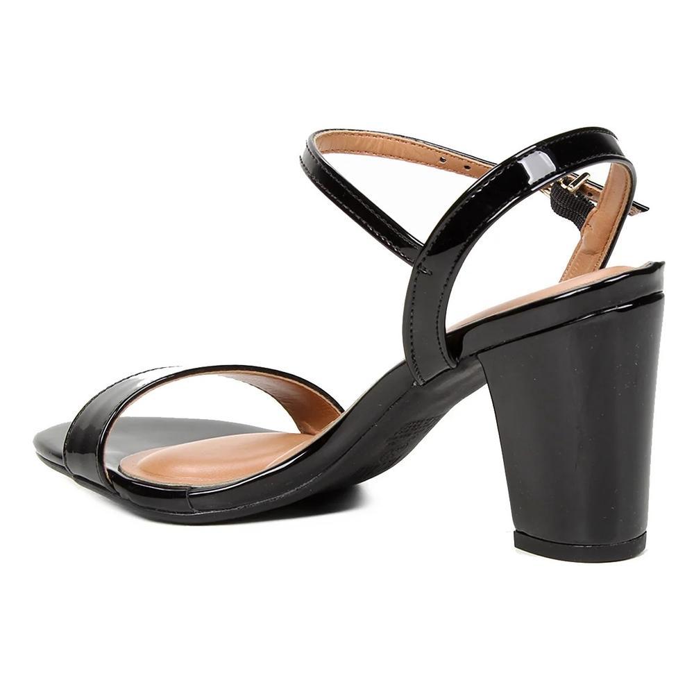 Sandália Vizzano Salto Bloco Verniz Feminina - Preto - 3