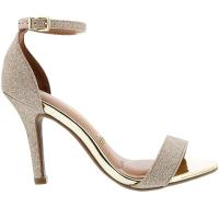 Sandália Vizzano Salto Fino Alto Brilho Metalizado Feminina - Dourado - 2