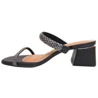 Tamanco Vizzano Tiras Pedrarias Salto Bloco Feminino - Preto - 3