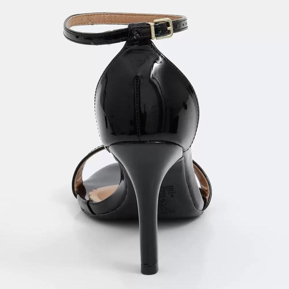 Sandália Vizzano Básica Salto Alto Verniz Feminina - Preto - 4