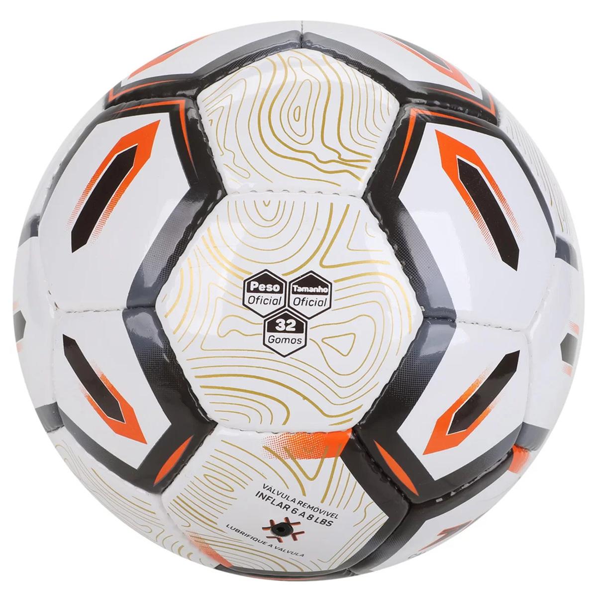 Bola de Futebol Campo Poker Training 32 Gomos Onix - Preto e Laranja - 4