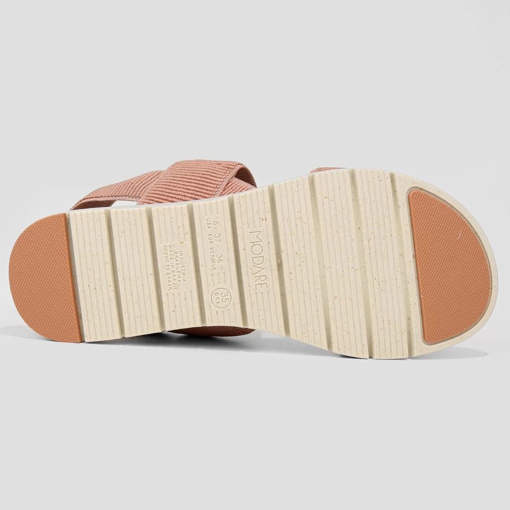 Sandália Modare Elásticos Ultra Confort Feminina - Bege - 5