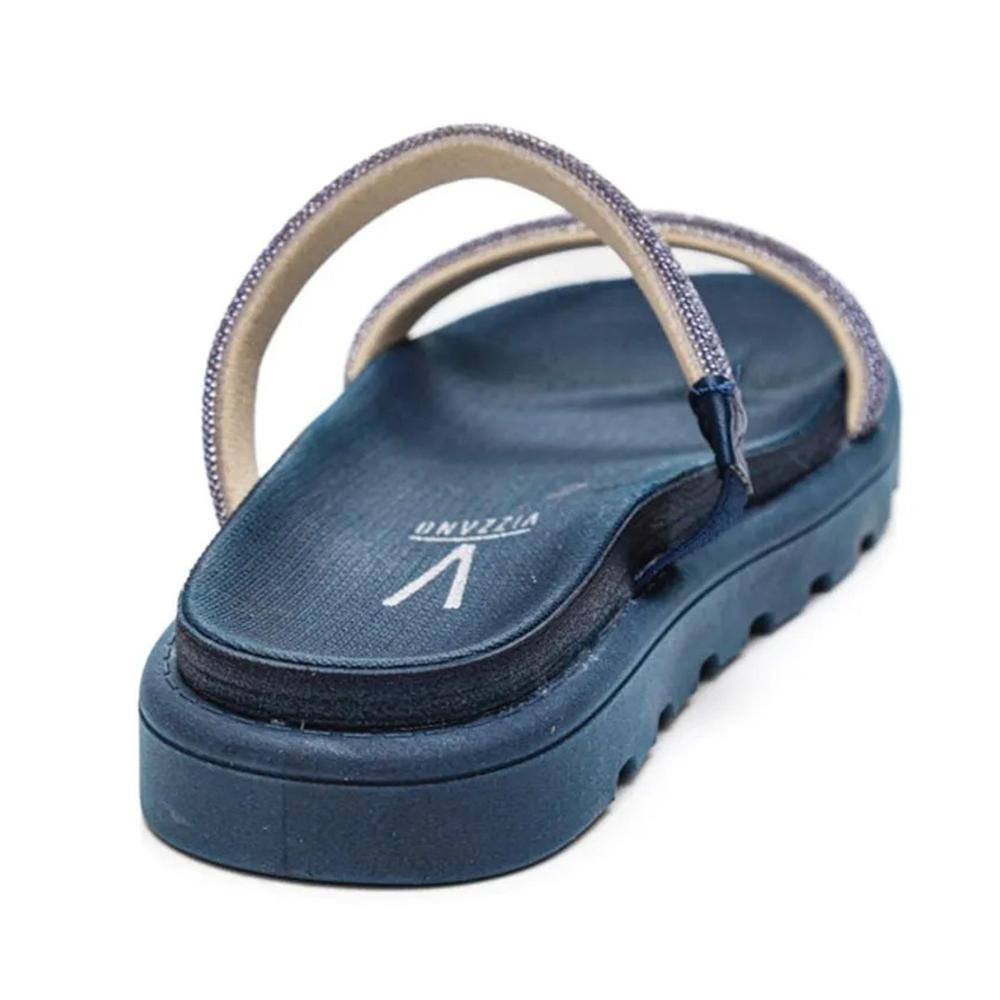 Rasteira Vizzano Flatform Strass Hotfix - Marinho - 3