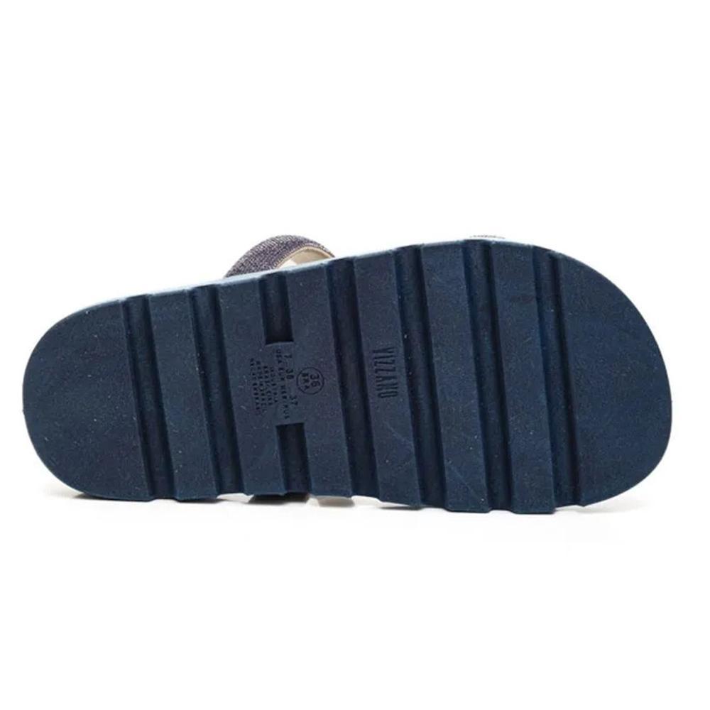 Rasteira Vizzano Flatform Strass Hotfix - Marinho - 4