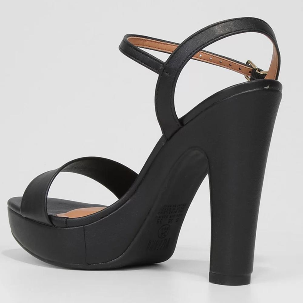 Sandália Meia Pata Vizzano Salto Grosso Alto Feminina - Preto - 4