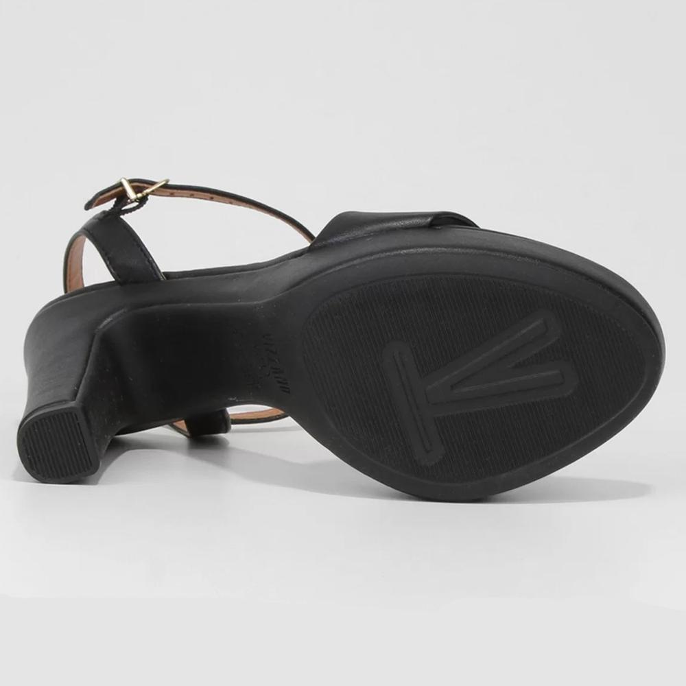 Sandália Meia Pata Vizzano Salto Grosso Alto Feminina - Preto - 5