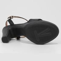 Sandália Meia Pata Vizzano Salto Grosso Alto Feminina - Preto - 5