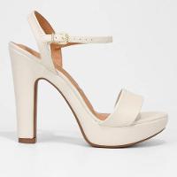 Sandália Meia Pata Vizzano Salto Grosso Alto Feminina - Branco - 2