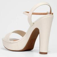 Sandália Meia Pata Vizzano Salto Grosso Alto Feminina - Branco