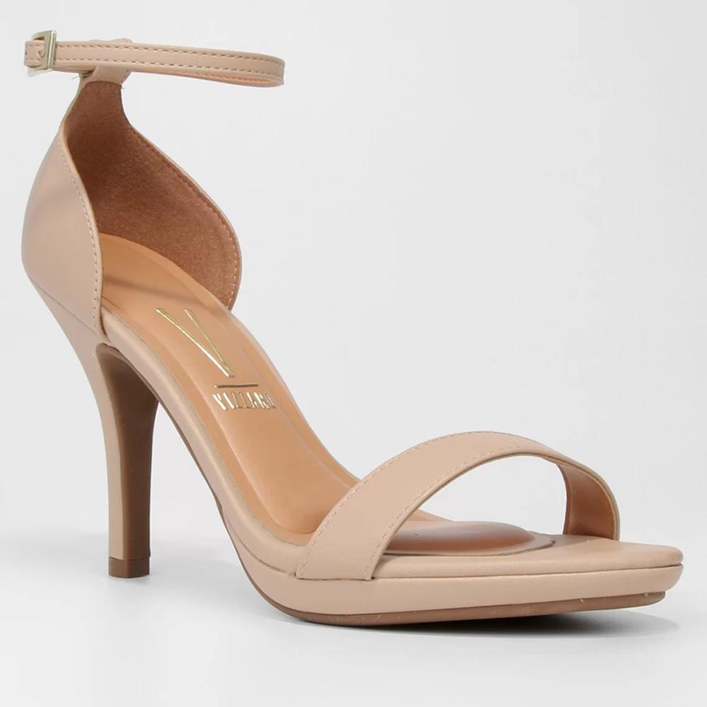 Sandália Vizzano Meia Pata Salto Alto Feminina - Bege - 1