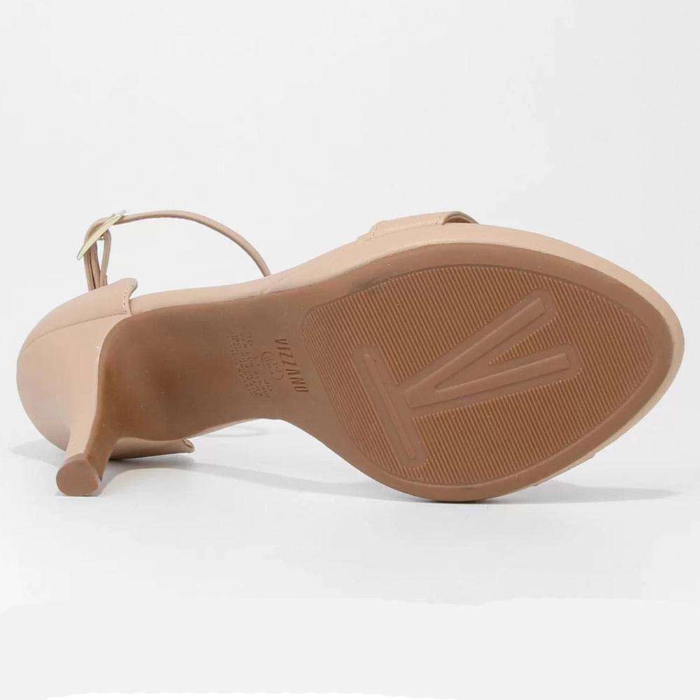 Sandália Vizzano Meia Pata Salto Alto Feminina - Bege - 5