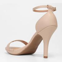 Sandália Vizzano Meia Pata Salto Alto Feminina - Bege