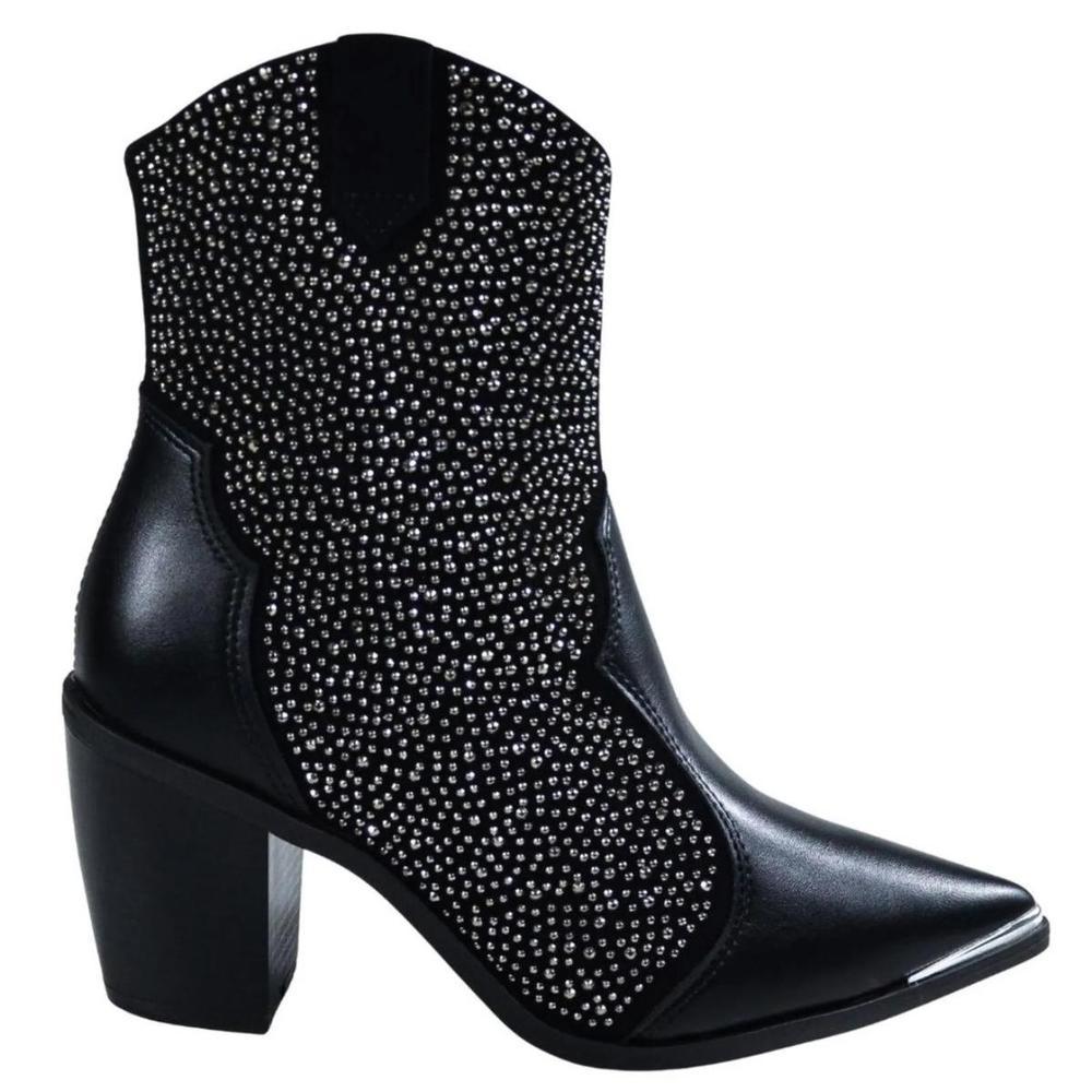 Bota Western Cano Médio Vizzano Hotfix Feminina - Preto - 1