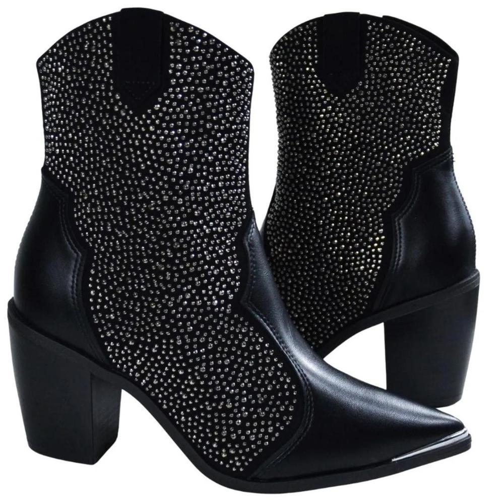 Bota Western Cano Médio Vizzano Hotfix Feminina - Preto - 3