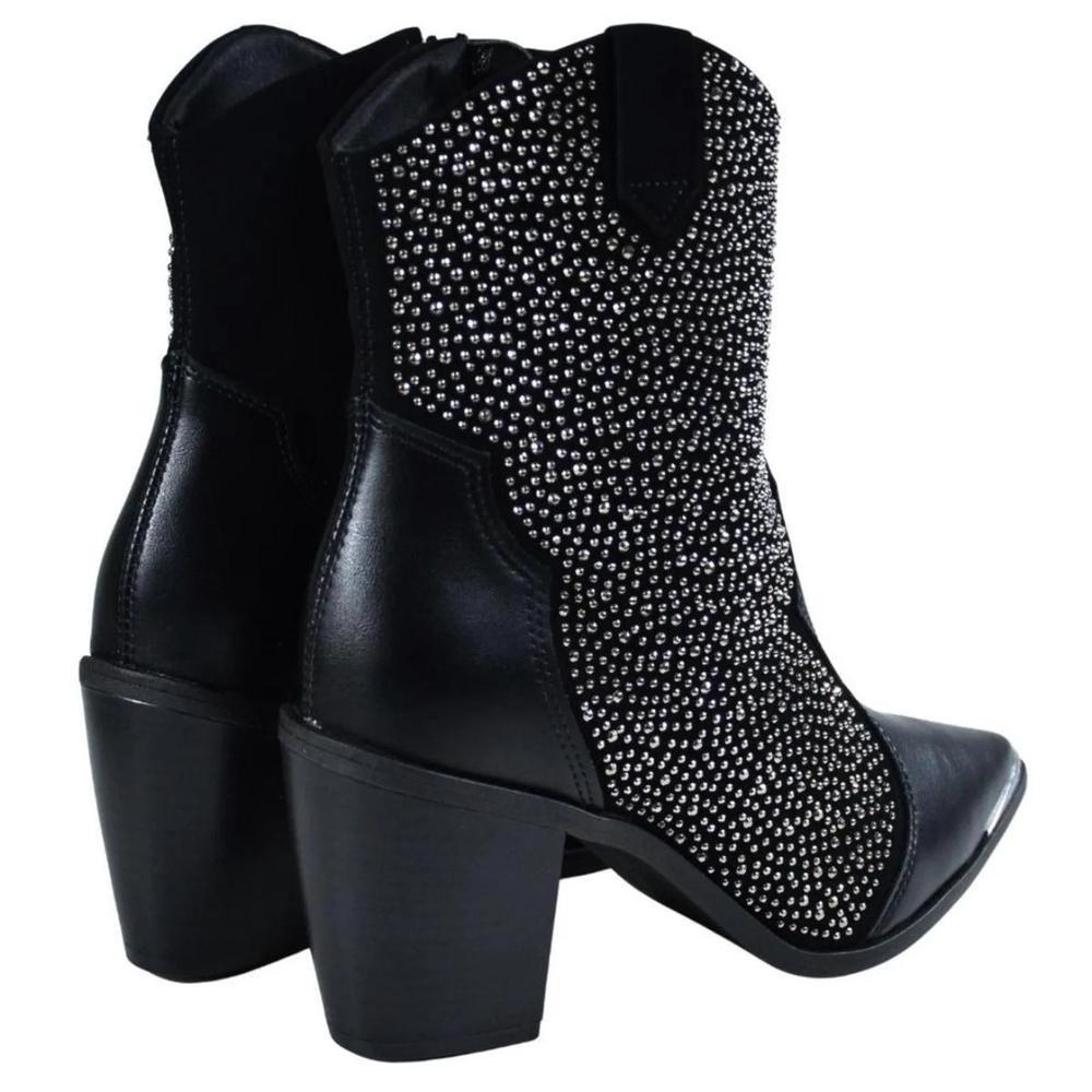 Bota Western Cano Médio Vizzano Hotfix Feminina - Preto - 4