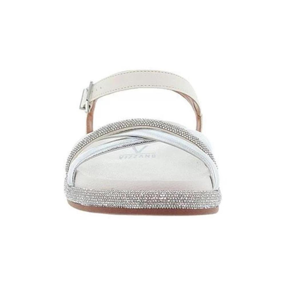 Papete Vizzano Flatform Strass Feminina - Branco e Prata - 2