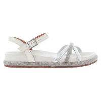 Papete Vizzano Flatform Strass Feminina - Branco e Prata - 1